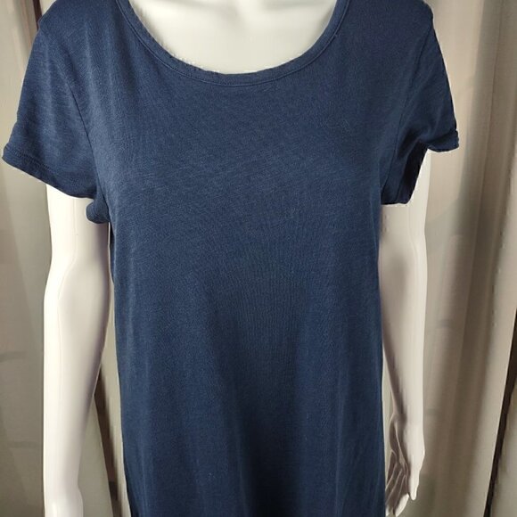 Gap Women's Blue Softspun Cotton Blend Short Sleeve T-Shirt Dress Size Large - Picture 2 of 11